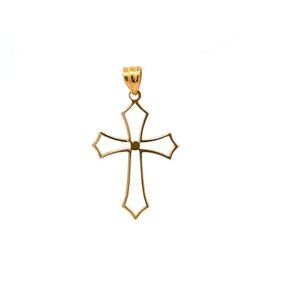 18K Gold Pendant Cross Religious 0.49 grams